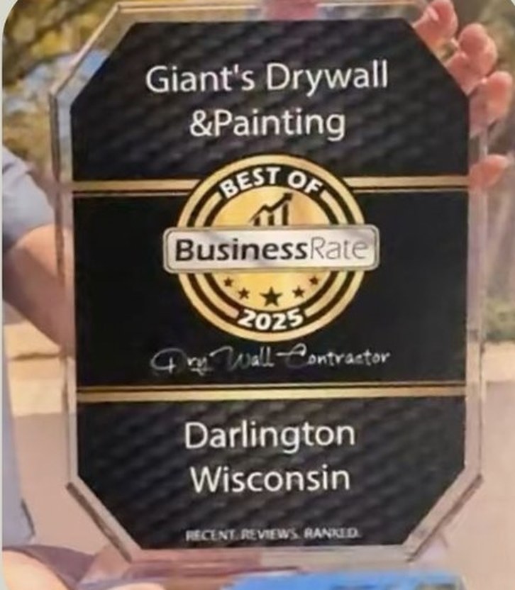 Giant's Drywall & Painting — BusinessRate Best of 2025 award plaque